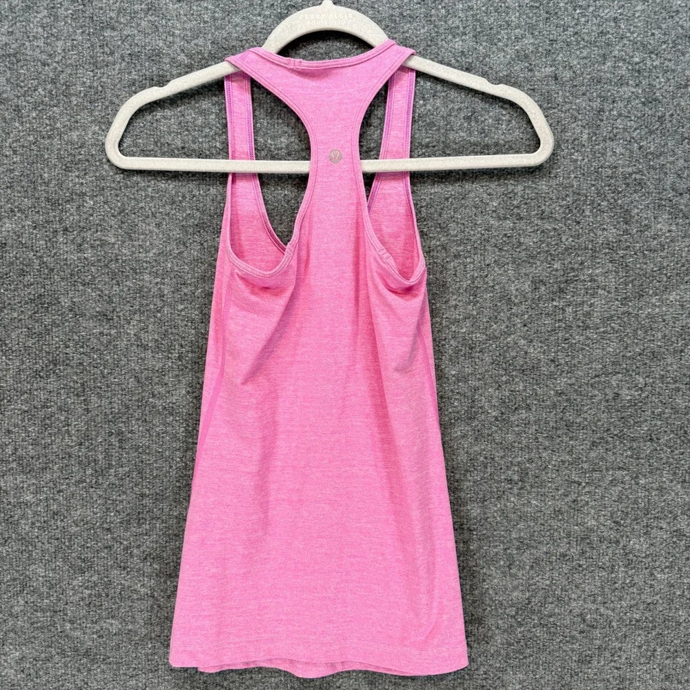 Lululemon Cool Racerback Tank Top Womens 4‎ Pink Heathered Luon Yoga Gym Workout